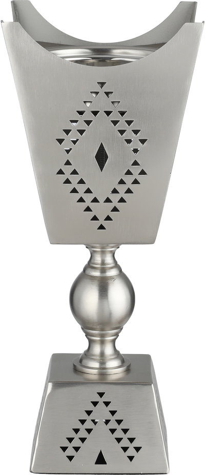 مبخرة ستانلس ستيل السيف غاليري، منقوش، 11.5x11.5x27 سم - فضي مطفي product image 2