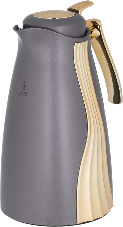 Karma Saif Gallery Thermos Set, 1/1 Liter, 2 Pieces, Inner Glass, Pressure Cooker - Golden Grey product image 5