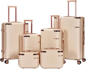 LIMRA Luggage Set, 4 Wheels, 6 Bags, Zipper Closure, 360° Rotating, WM-104 - Gold Beige product image