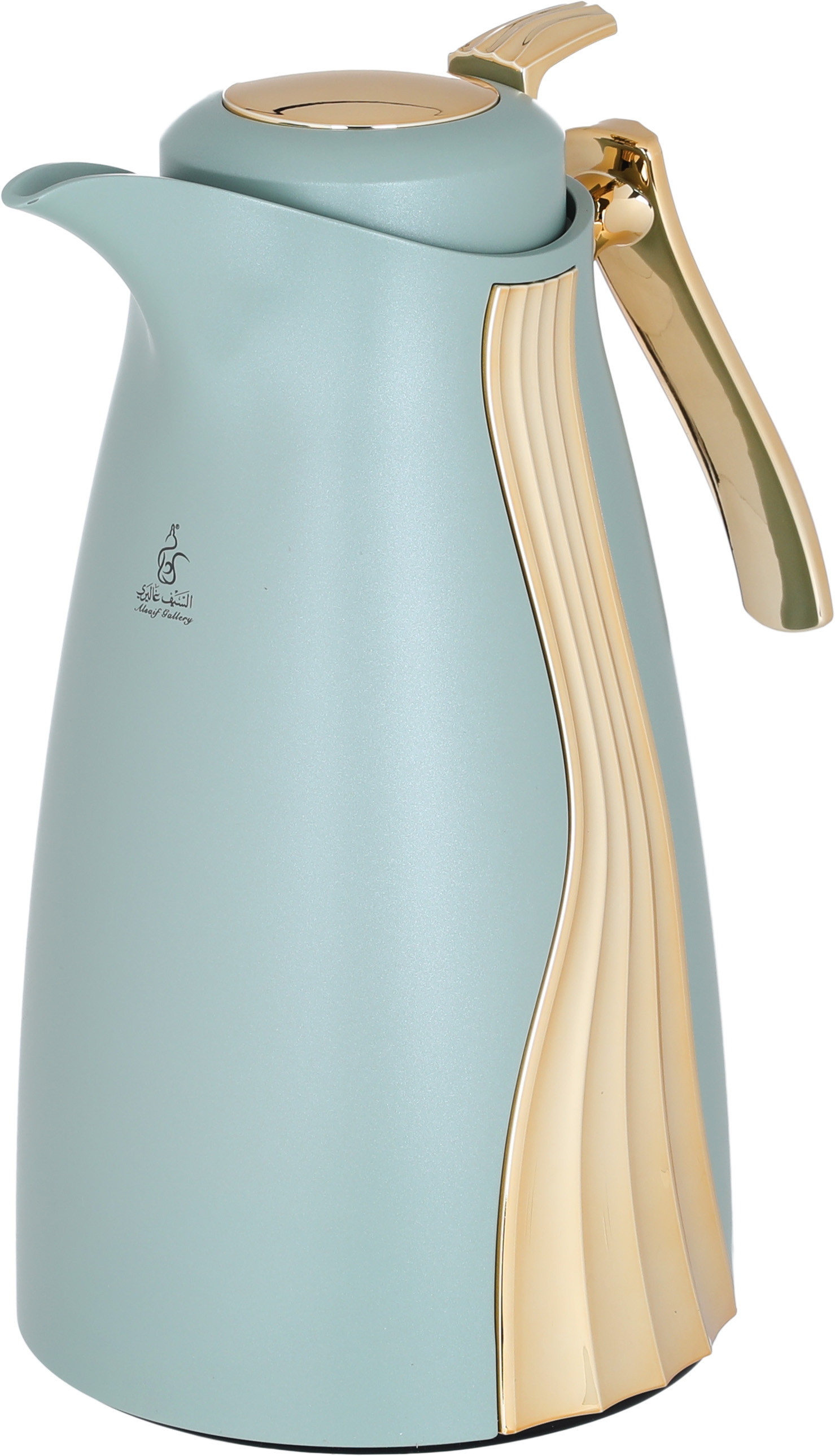 Al Saif Gallery Karma thermos set, 1 liter, 2 pieces, thermal glass inner shell, steel outer shell - olive green product image 3
