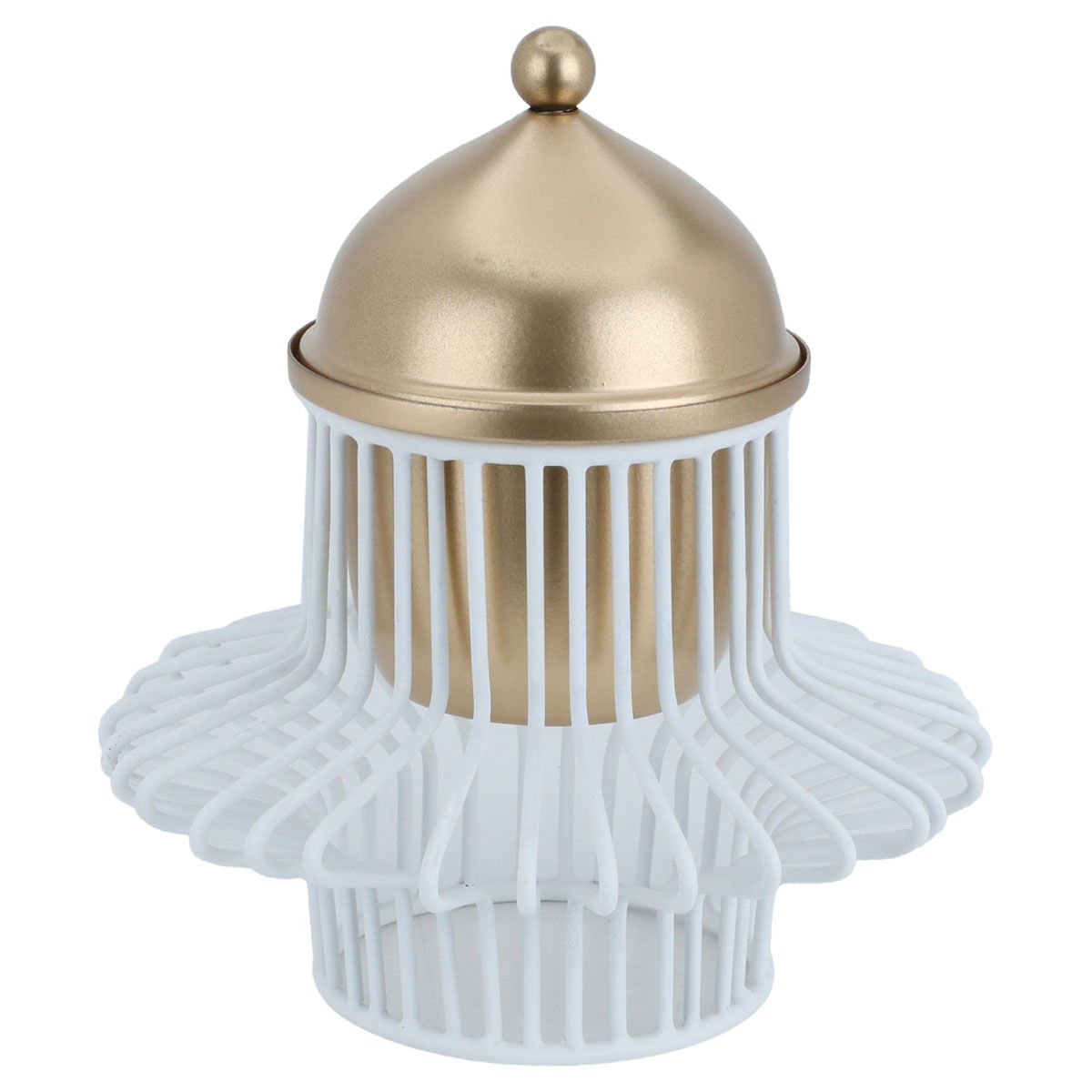 Al Saif Gallery steel date, 15 x 15 x 16 cm, round, with white - gold stand product image