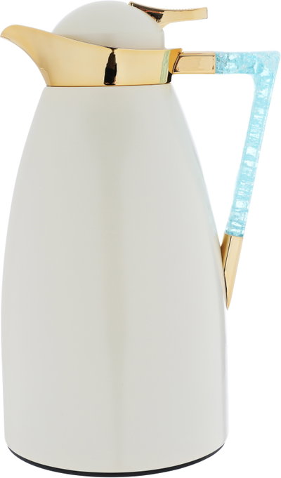 Al Saif Gallery Maha thermos set, two pieces, 1 liter, thermal glass inner shell, steel outer shell - pearl product image 7