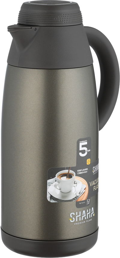 ترمس شاها، حافظة داخلية ستانلس ستيل1.1 لتر، ضغاط - رمادي غامق product image 3