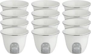 طقم فناجين قهوة سعودي بورسلان السيف غاليري، 12 قطعة، منقوش - أبيض رمادي product image