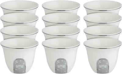 طقم فناجين قهوة سعودي بورسلان السيف غاليري، 12 قطعة، منقوش - أبيض رمادي product image 1