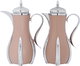 Al Saif Gallery Sana thermos set, 1 liter, thermal glass inner container, steel outer shell - silver brown product image 2