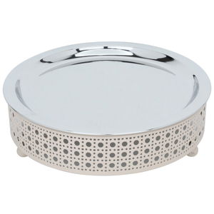 صحن تقديم أرز استيل السيف غاليري، 7×30×30 سم، دائري، بقاعدة - فضي product image 1