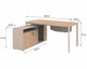 MDF wood executive desk, 140x70x75 cm - light beige wood product image 2