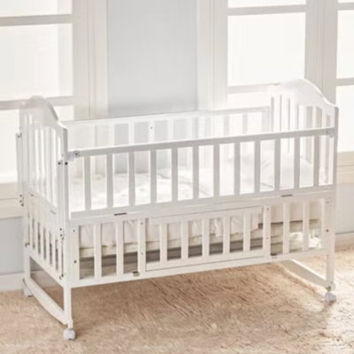 سرير اطفال خشب الصنوبر فان مومنت، 120×60 سم، مع مساحة تخزين - ابيض product image 1
