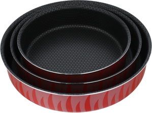 Red Flame Aluminum Oven Trays Set, 3 Pieces - Red product image 2