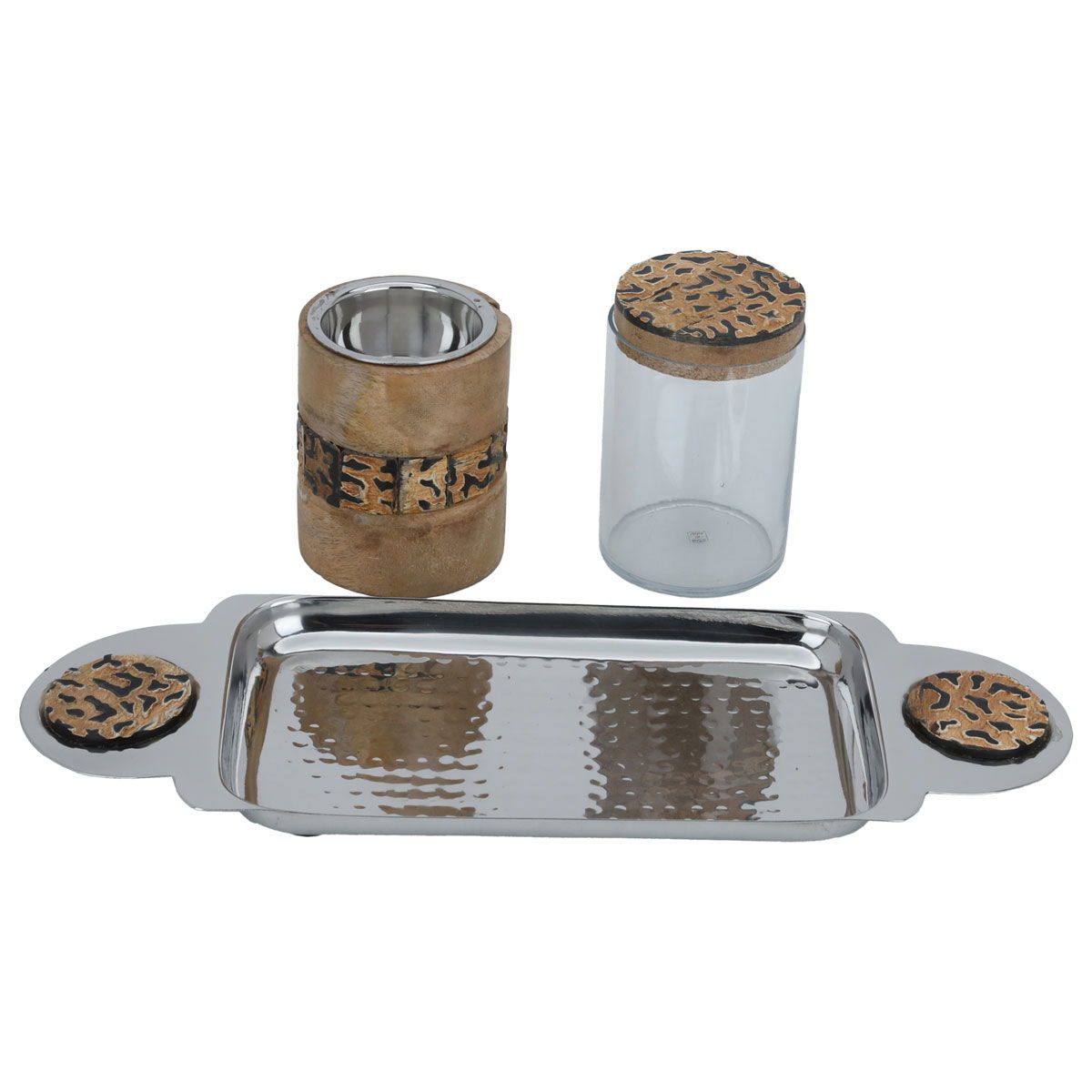 طقم مبخرة استيل السيف غاليري، 29.5×14× 11.5 سم، 3 قطع، طوفرية، اسطواني- فضي product image