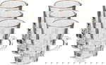 Al Saif Gallery Max Glass Tea Bialat Set, 6 Pieces, Glass Handle, Golden Line - Transparent product image 1