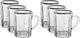 Alsaif Plus Glass Tea Cup Set, 88 ml, 6 Pieces - Clear Silver product image 1