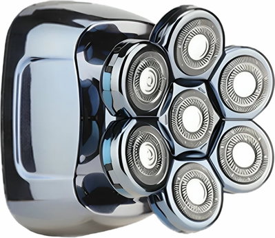 Shenb Rotary trimmer for baldness, 5 heads, 5 attachments, 2-hour Type-C charging, guide combs, LED display, base, carrying case, SH2223 - Silver product image 1