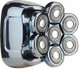 Shenb Rotary trimmer for baldness, 5 heads, 5 attachments, 2-hour Type-C charging, guide combs, LED display, base, carrying case, SH2223 - Silver product image 1