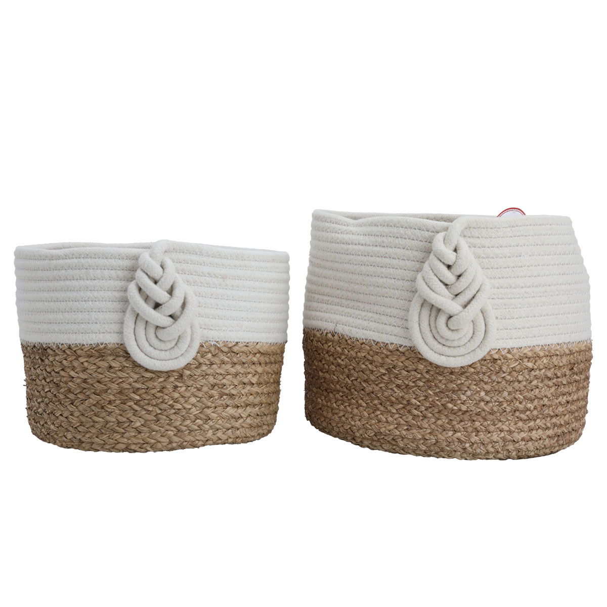 طقم سلال قطن السيف غاليري، 30×25 سم، دائري، قطعتين - بيج product image
