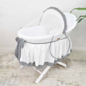 سرير موسى قابل للطي فان مومنت، 76×42×76 سم، حامل خشب - ابيض product image