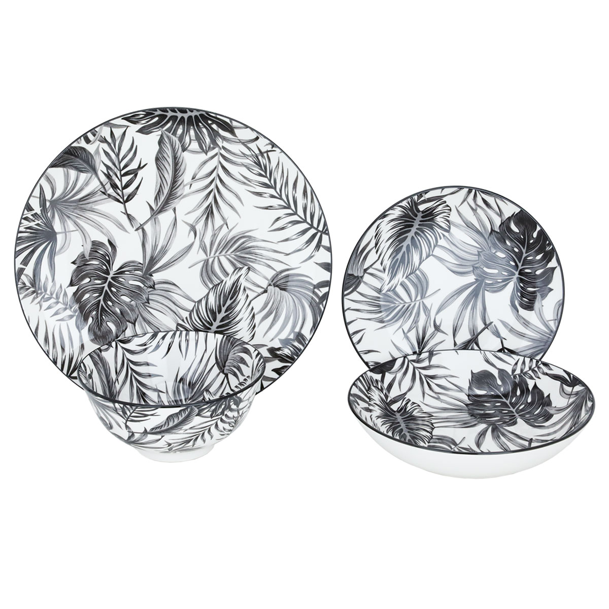 طقم سفرة بورسلان السيف غاليري، 24 قطعة، دائري - أبيض product image 1