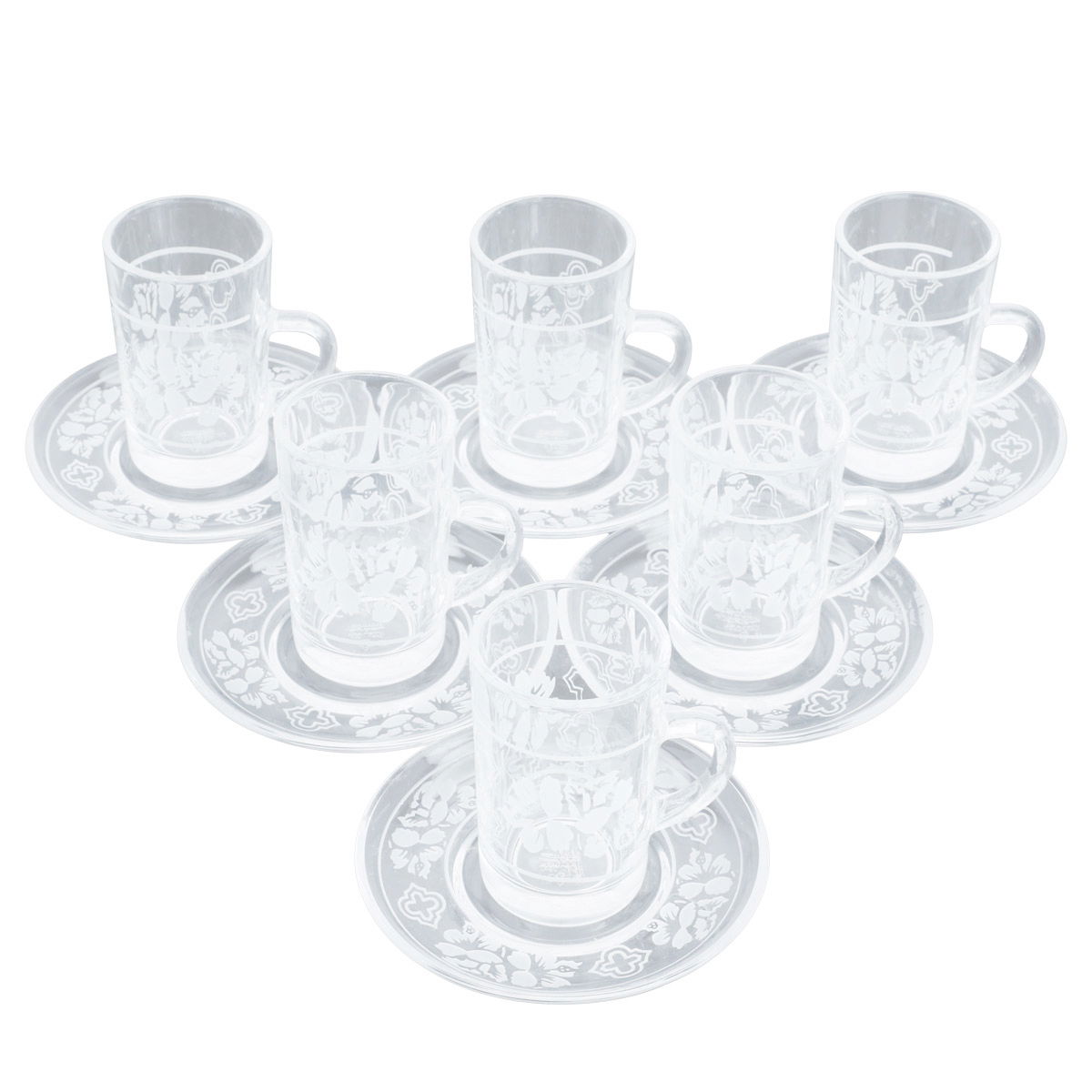 Al Saif Gallery glass tea set, 12 pieces - Clear product image
