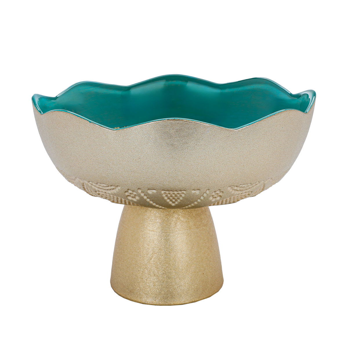 Al Saif Gallery Glass Serving Stand, 16X16X5 Cm - Turquoise product image
