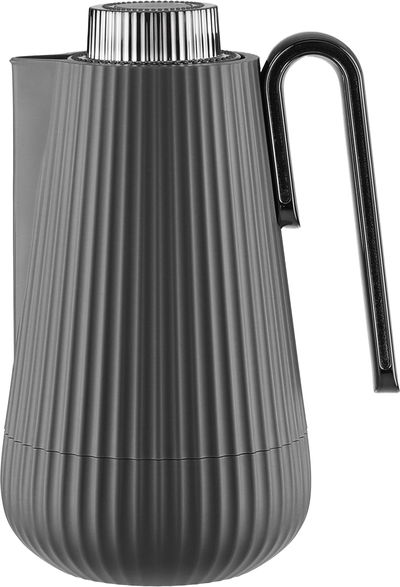 Glory Sumo Thermos, 1 liter, nickel handle, glass interior, push-button - dark gray glossy black product image 1