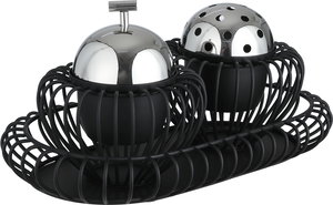 طقم مبخرة ستانلس استيل السيف غاليري، 35.5x20.5x17 سم، 3 قطع - أسود فضي product image 2