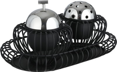 طقم مبخرة ستانلس استيل السيف غاليري، 35.5x20.5x17 سم، 3 قطع - أسود فضي product image 2