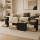 طقم طاولات خشب MDF و معدن، 3 قطع - بنى اسود product image 1
