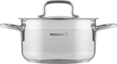 Korkmaz Alpha Stainless Steel Pot, 18 cm, 2.5 Liters - Silver product image 1