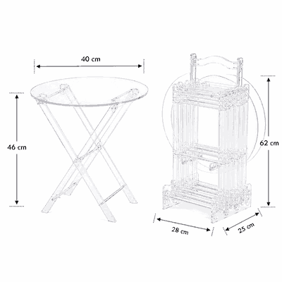 طقم طاولات اكرليك، 5 قطع - شفاف فضى product image 3
