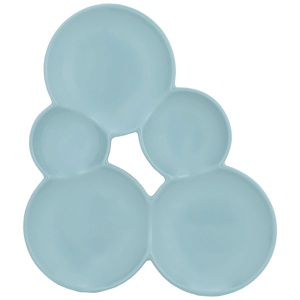 Al Saif Gallery ceramic serving plate, circular, divided, 5 boxes - green product image 2