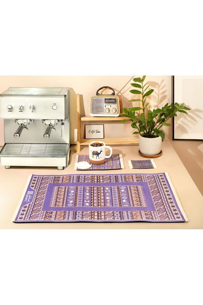 طقم ماوس باد وكيبورد على شكل سجاد مطاط سجادتي، 3 قطع، تصميم خزامي - متعدد الالوان product image 2