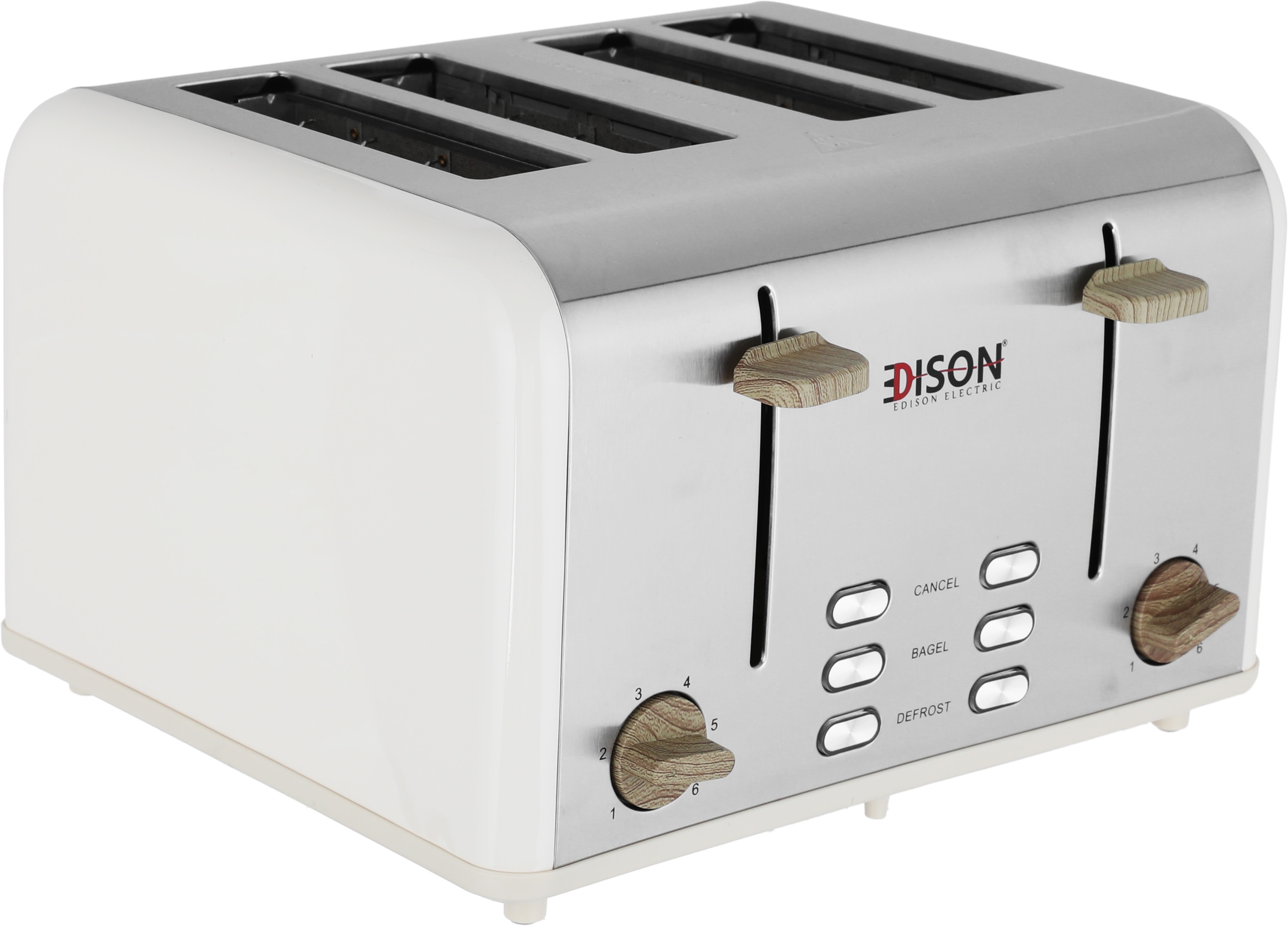 توستر كهربائي إديسون، 1600 واط، 4 شرائح - بيج خشبي product image