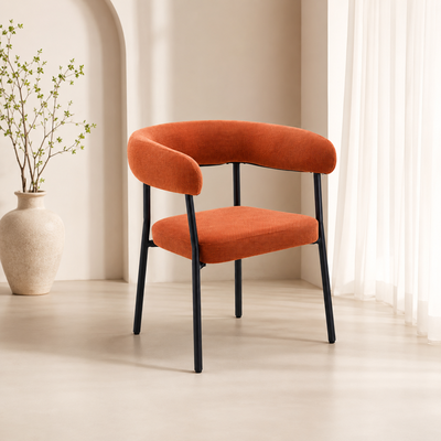 كرسي مودرن حديد ضد الصداء، 73×53×52 سم، قماش شانيل - برتقالي product image 3