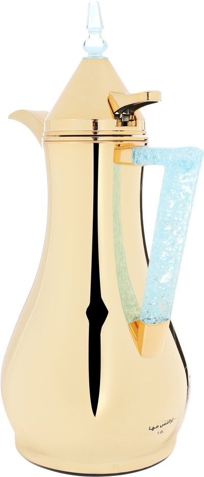 Al Saif Gallery Maha thermos set, two pieces, 1 liter, thermal glass inner shell, steel outer shell - gold product image 9