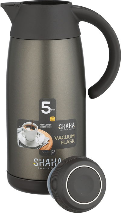 ترمس شاها، حافظة داخلية ستانلس ستيل1.1 لتر، ضغاط - رمادي غامق product image 4