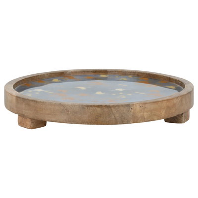 Al Saif Gallery Wooden Serving Plate, Round - Dark Brown product image 1