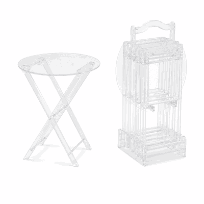 طقم طاولات اكرايلك، 4 قطع - شفاف فضي product image 3
