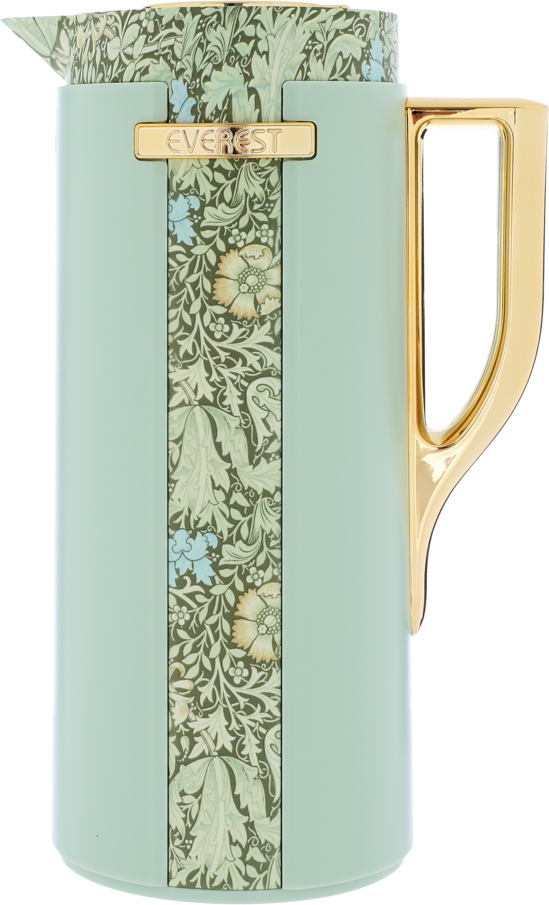 Everest Widad Thermos, 1 liter, wooded, golden handle, thermal glass inner shell, plastic outer shell - light green product image