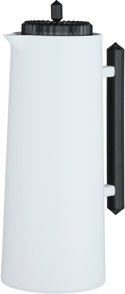 Glory Lean Thermos, 1 Liter, Glass Inner Container, Push Button, Black Handle - Black & White product image 4