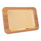 طوفرية استيل بحافة خشب السيف غاليري، 40×26×3 سم، مستطيل، صغير - ذهبي product image 1