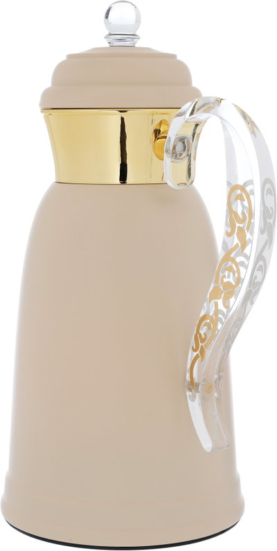Al Saif Gallery Qamar thermos set, 1 liter, thermal glass inner container, steel outer shell - beige product image 9