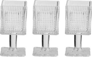 Al Taj Home Trading Establishment Crown Home Foundation Glass Serving Set, 70ml, 3 Pieces, Square, Base - Clear product image