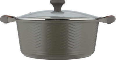 طقم قدور داي كاست الومنيوم روبوست، 7 قطع، غطاء زجاج، يد سيليكون - رمادي product image 5