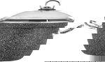 Hacshever Lavilla Granite Frying Pan, Steel Handle, Glass Lid, Basket, 24x13 cm - Grey product image 2