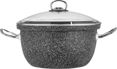 قدر قلي لافيلا جرانيت هاشيفر، يد استيل، غطاء زجاج، 24x13 سم - رمادي product image 2