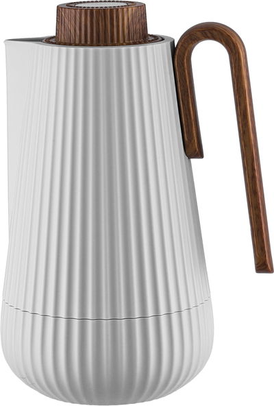 ترمس سمو جلوري، 1 لتر، يد خشبي، الخامة الداخلية زجاج، ضغاط - رمادي فاتح خشبي product image 1