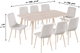 طاولة طعام خشب MDF مع 8 كراسي، 75×180×100 سم - بيج فاتح product image 3