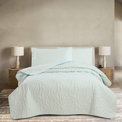 طقم لحاف بيزلي مايكروفايبر، 260x235 سم، نفرين، 6 قطع - اخضر فاتح product image 3