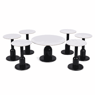 طقم طاولات سيراميك و معدن، 5 قطع - اسود product image 3